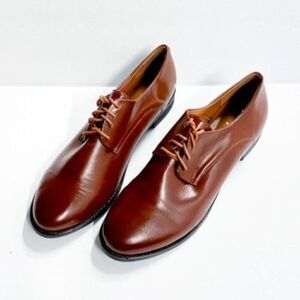 FSJ Unisex Lace-up Oxford Vintage Retro Round Toe Chunky Low Heel Pumps Dress